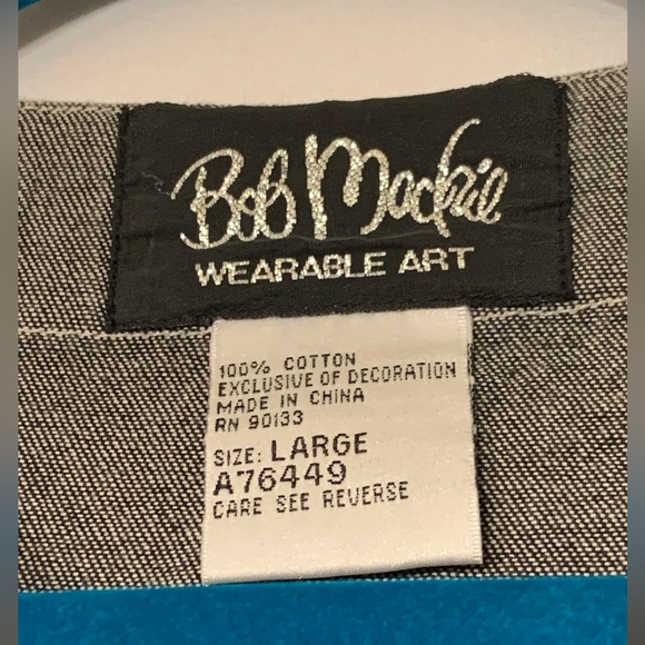 ♦️ Bob Mackie Wearable Art Button up Shacket - Long Sleeve - Chicken embroidery - Picture 8 of 14